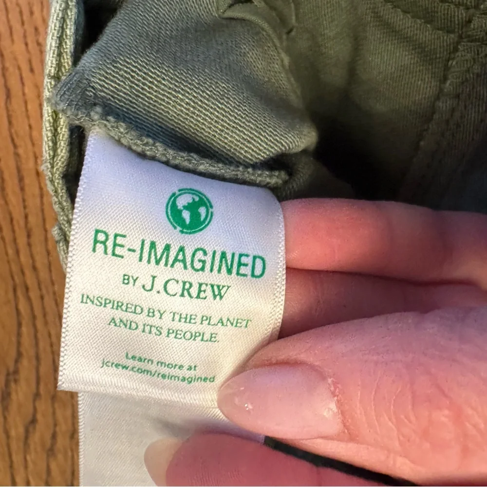 J.‎ Crew Re-Imagined Olive Button-Detail Fabric Military green Soft Cargo